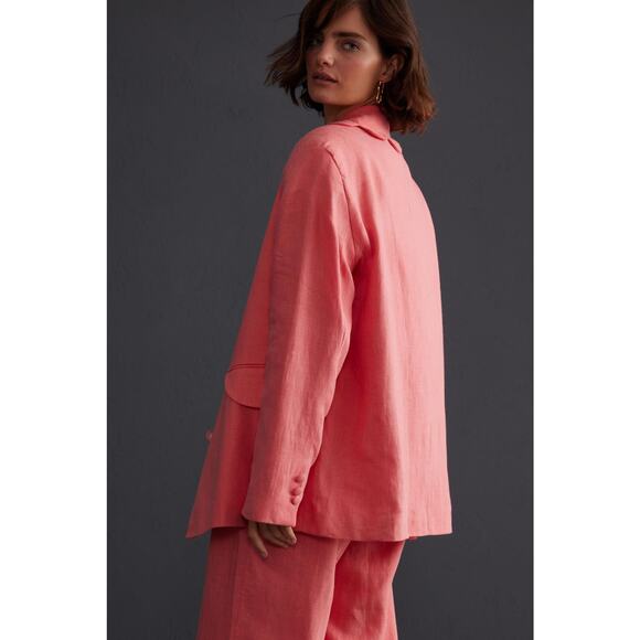 Sleeper Dynasty Linen Blazer Jacket Peach - Picture 4 of 15